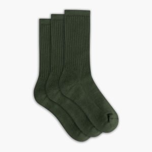 Men's Cotton Crew Sock | Hunter Green 3-Pack